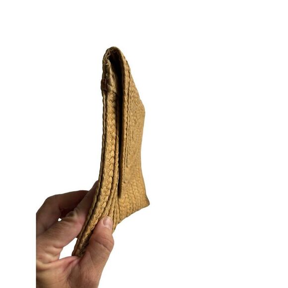 Handwoven ANA Straw Clutch By Ana Fold-Over Flap Inner Pocket Magnetic Closure 1 - Picture 2 of 7